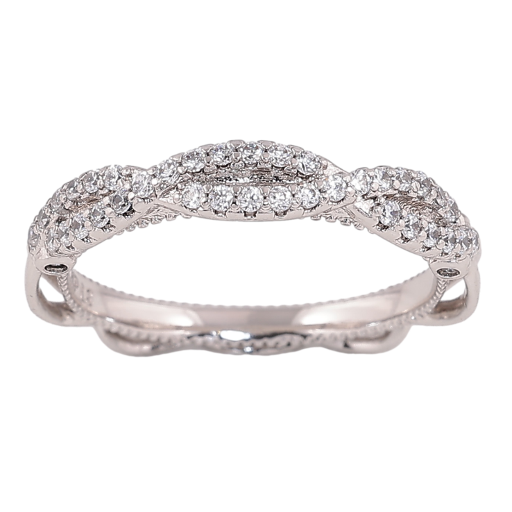 Каблучка Xuping колір родій візерунок з кристалами фото №2