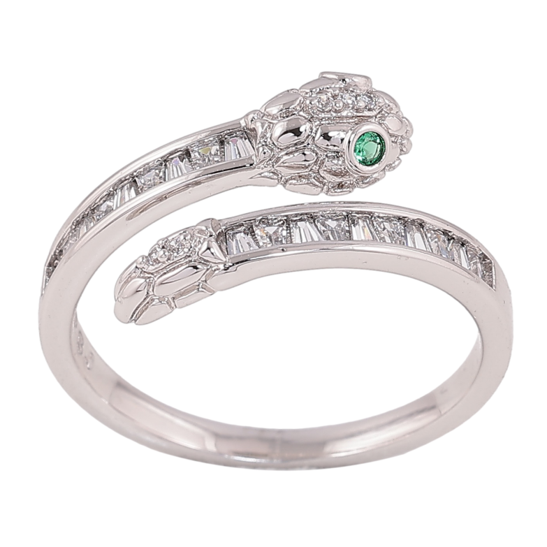 Каблучка Xuping колір родій змія фото №1 Каблучка Xuping колір родій змія фото №1