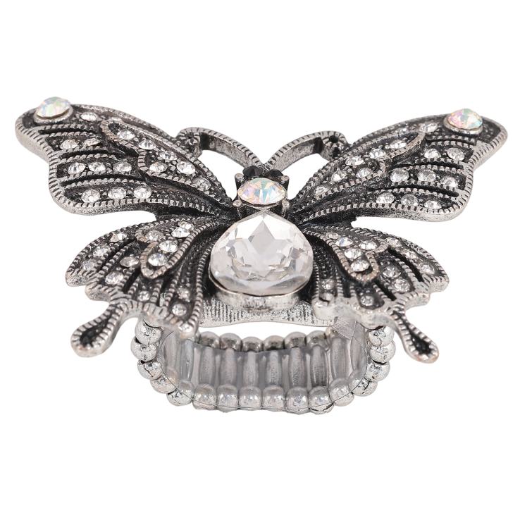 Каблучка на гумці "Метелик зі стразами" вільний розмір від 17 фото №25 Каблучка на гумці "Метелик зі стразами" вільний розмір від 17 фото №25