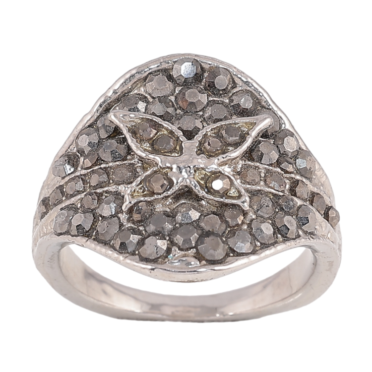 Каблучка "Візерунок метелик з інкрустацією стразами" р. 16.5 фото №3 Каблучка "Візерунок метелик з інкрустацією стразами" р. 16.5 фото №3