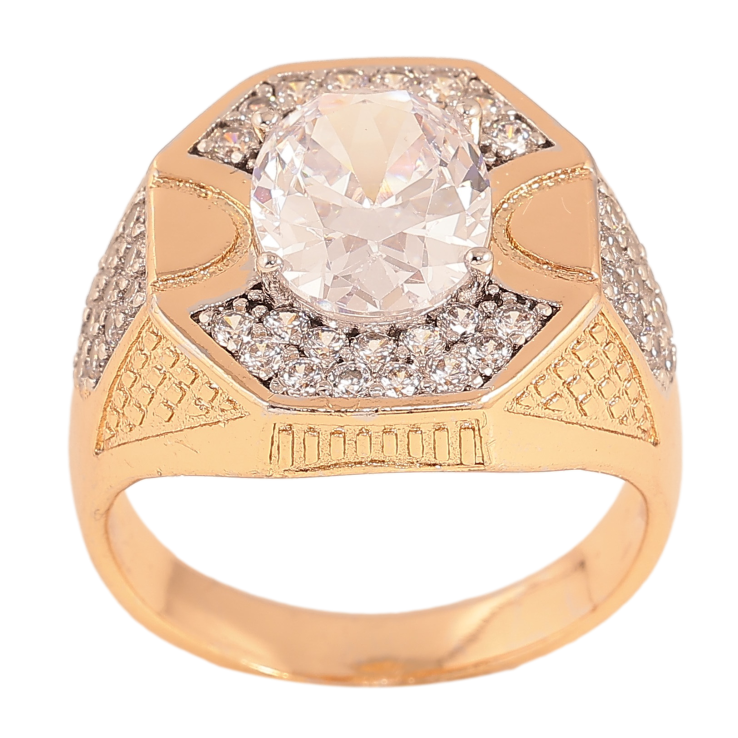 Перстень Xuping колір Позолота 18К+Родій "Візерунок з кристалами" фото №11