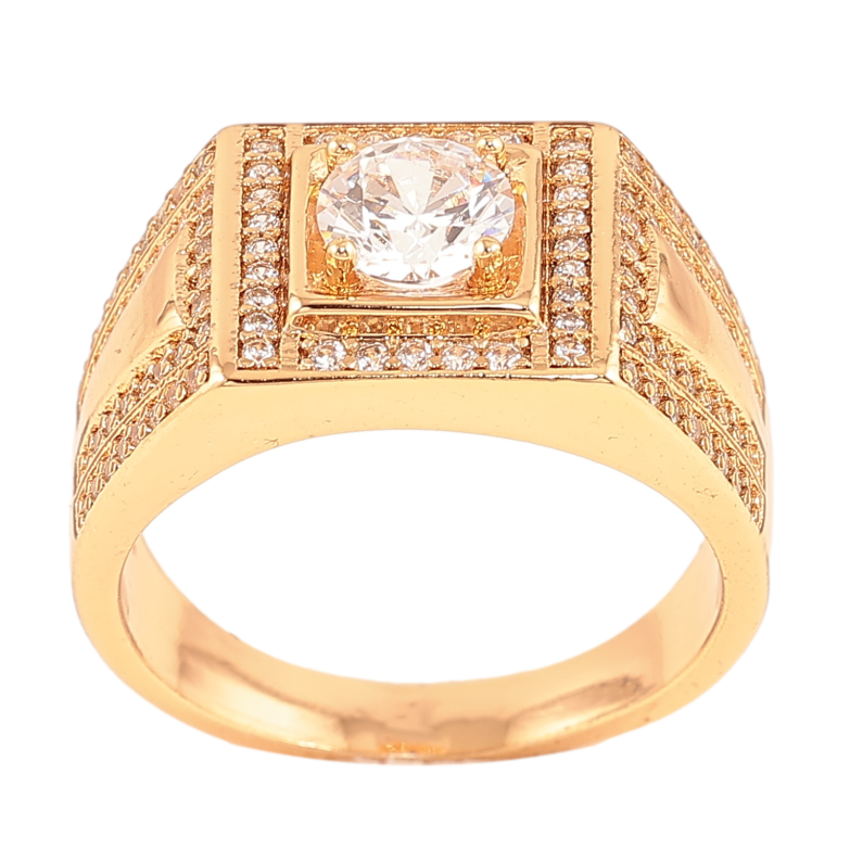 Перстень Xuping колір Позолота 18K "Візерунок з інкрустацією цирконієм" фото №1