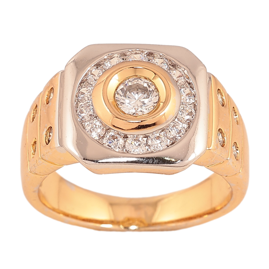 Перстень Xuping колір Позолота 18К+Родій "Візерунок з кристалами" фото №1 Перстень Xuping колір Позолота 18К+Родій "Візерунок з кристалами" фото №1