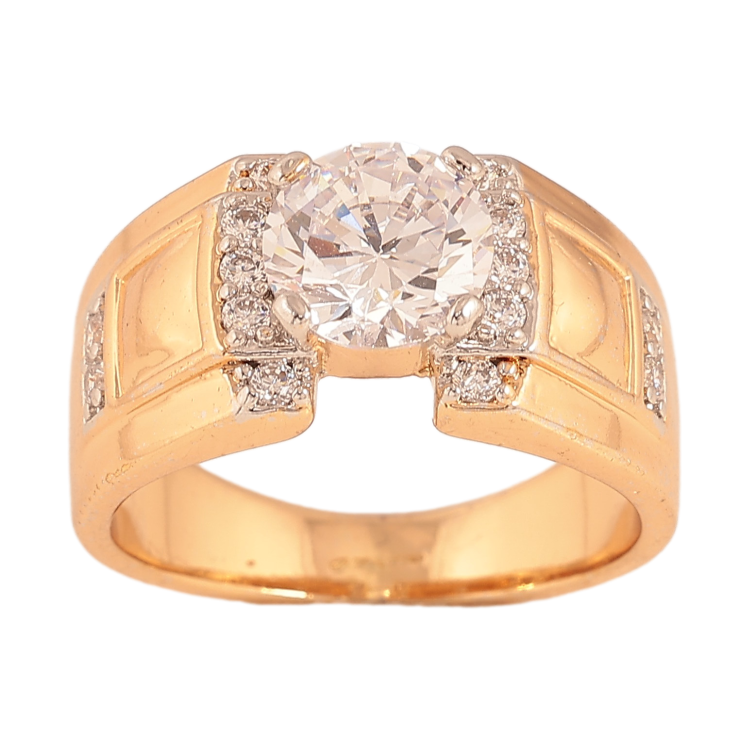 Перстень Xuping колір Позолота 18К+Родій "Візерунок з кристалами" фото №10