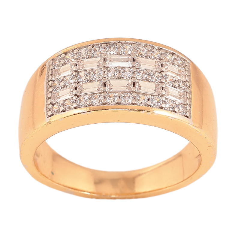 Перстень Xuping цвет Позолота 18К+Родий "Узор с кристаллами" фото №1