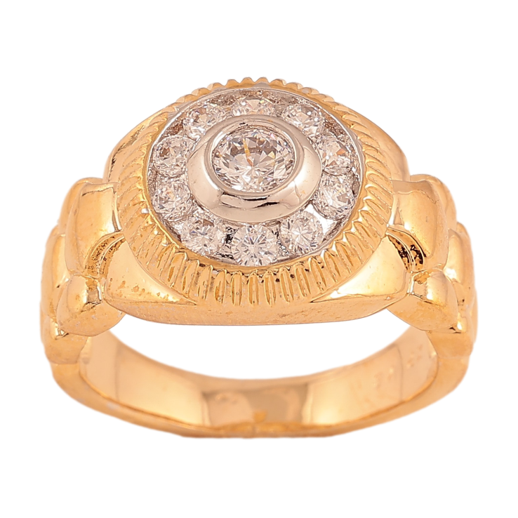 Перстень Xuping колір Позолота 18К+Родій "Візерунок з кристалами" фото №6