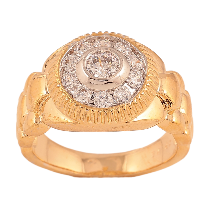 Перстень Xuping колір Позолота 18К+Родій "Візерунок з кристалами" фото №1