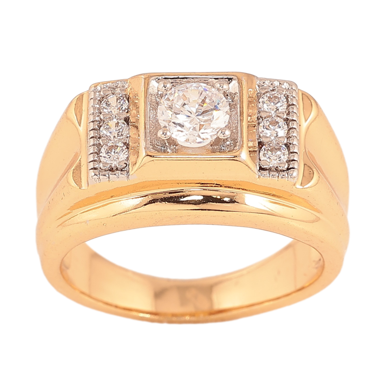 Перстень Xuping цвет Позолота 18К+Родий "Узор с кристаллами" фото №7