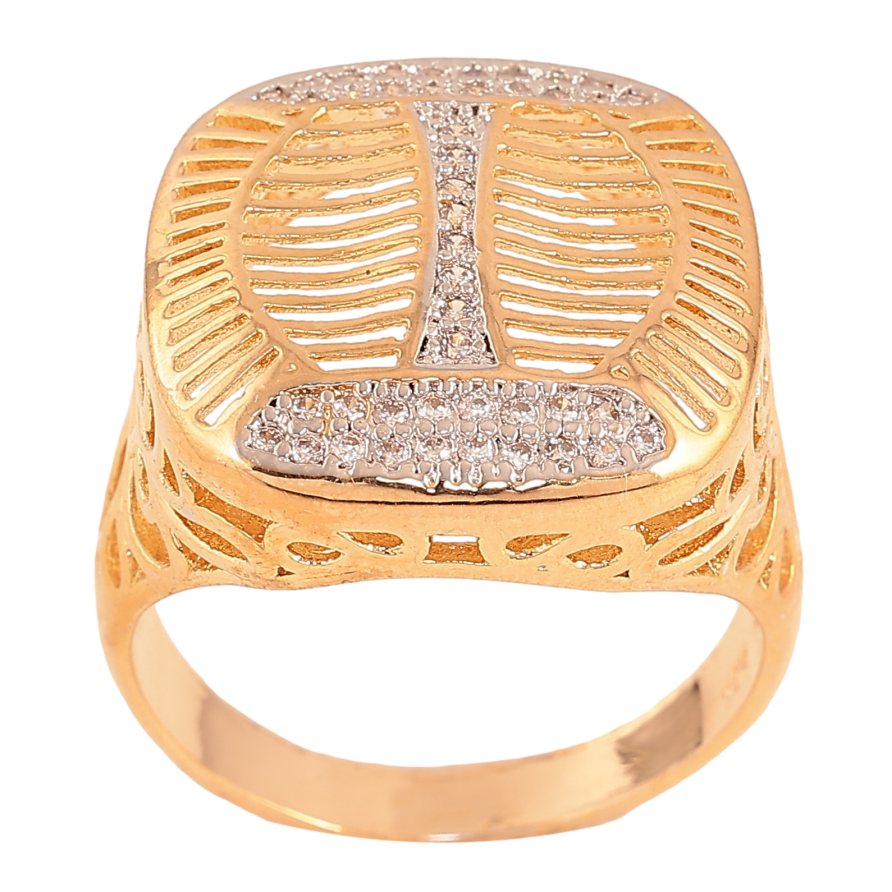 Перстень Xuping колір Позолота 18К+Родій "Купол із візерунком кристалами" фото №1