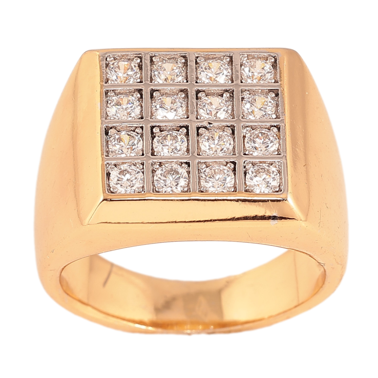 Перстень Xuping колір Позолота 18К+Родій "Квадратний купол з інкрустацією кристалами" фото №13