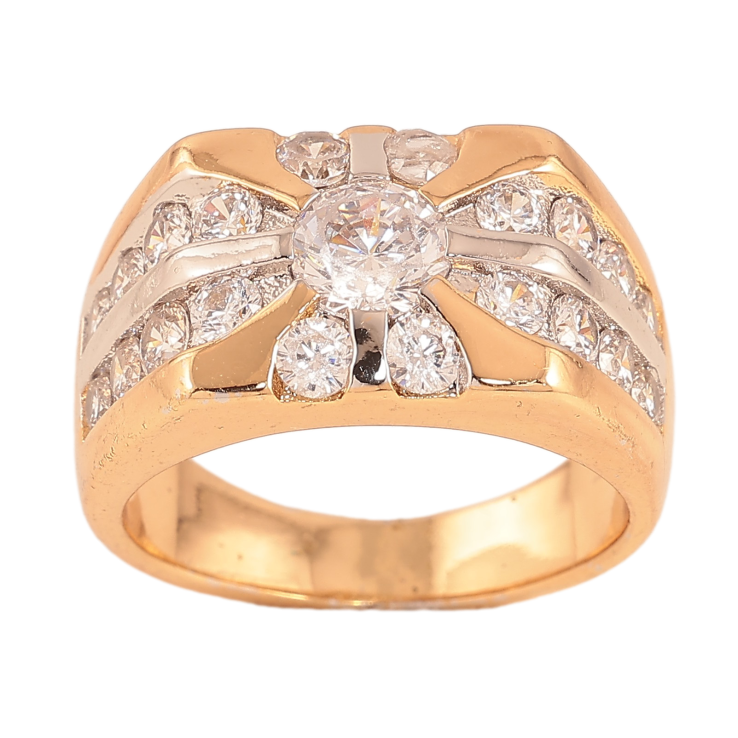 Перстень Xuping колір Позолота 18К+Родій "Візерунок з кристалами" фото №18