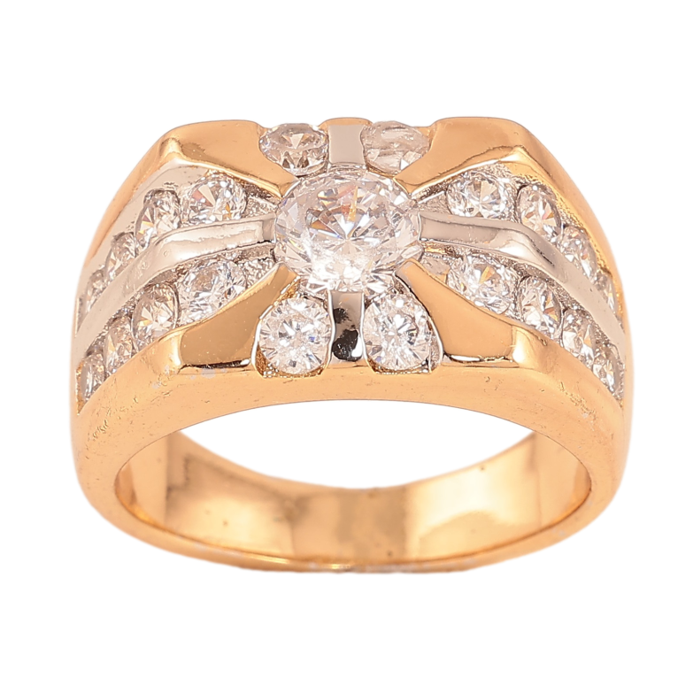 Перстень Xuping колір Позолота 18К+Родій "Візерунок з кристалами" фото №2 Перстень Xuping колір Позолота 18К+Родій "Візерунок з кристалами" фото №2