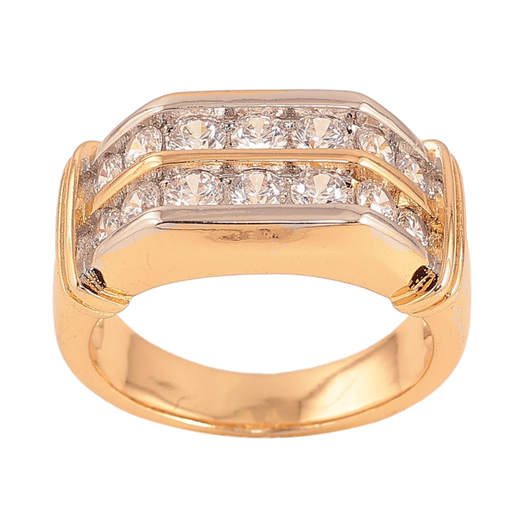 Перстень Xuping колір Позолота 18К+Родій "Дорожки кристалів" фото №20