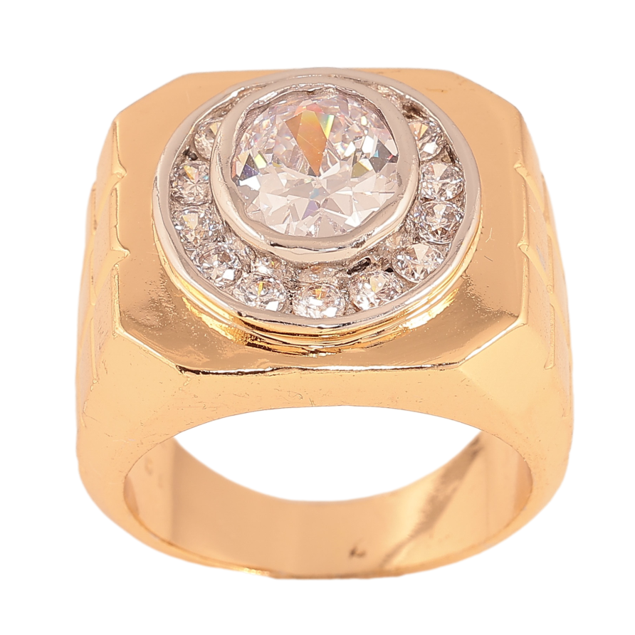 Перстень Xuping цвет Позолота 18К+Родий "Узор с кристаллами" фото №1