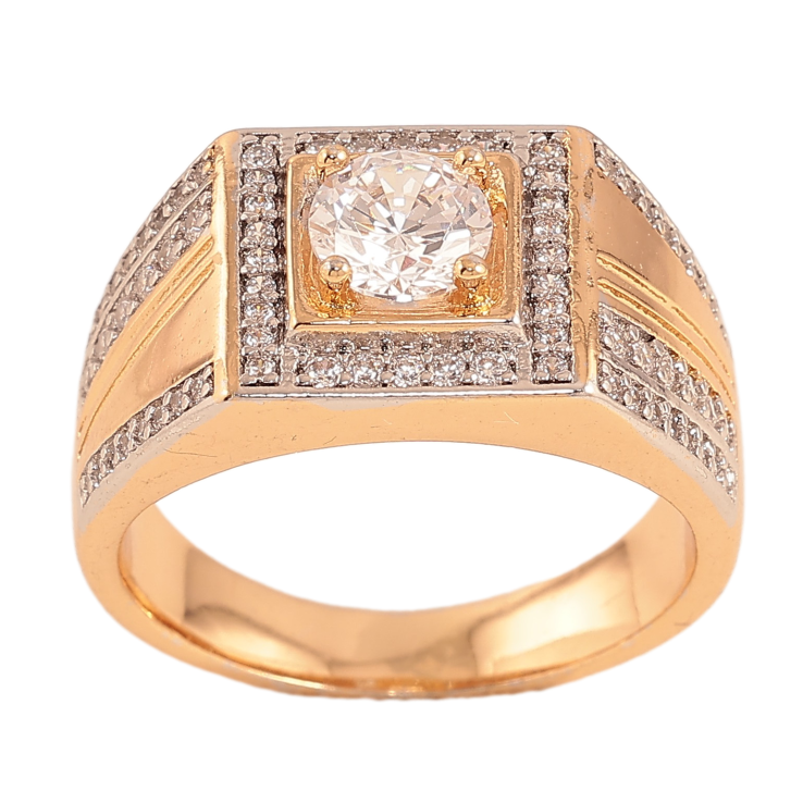 Перстень Xuping колір Позолота 18К+Родій "Візерунок з кристалами" фото №14