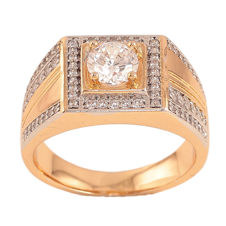 Перстень Xuping цвет Позолота 18К+Родий "Узор с кристаллами" фото №1