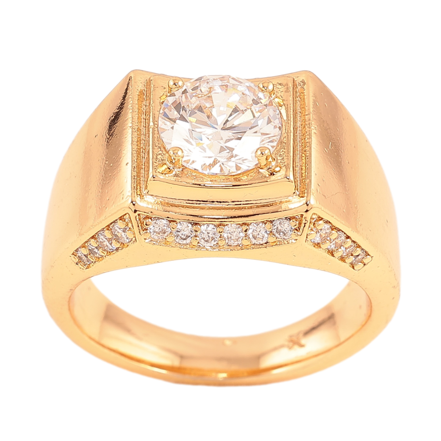 Перстень Xuping колір Позолота 18K "Візерунок з кристалами" фото №1