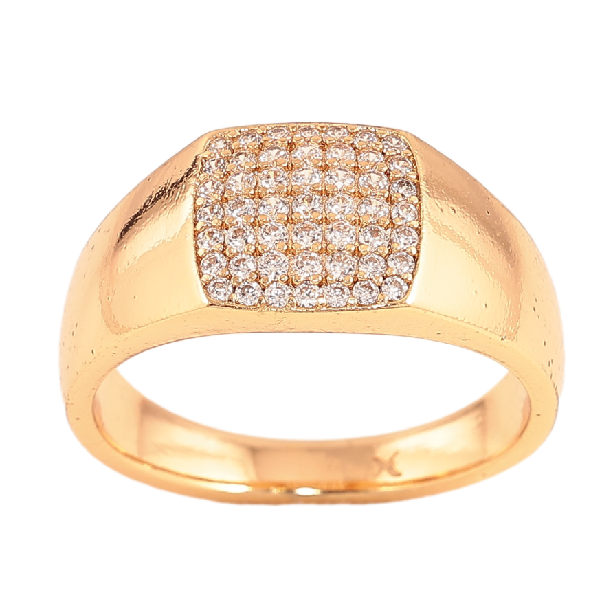 Перстень Xuping колір Позолота 18K "Візерунок з інкрустацією кристалами" фото №1