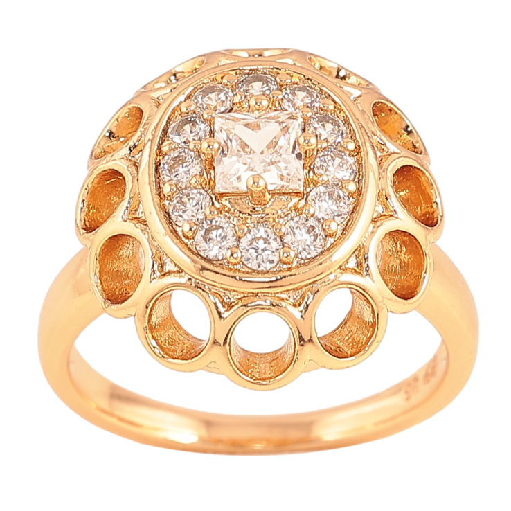 Каблучка Xuping колір Позолота 18K "Візерунок з кристалами" фото №6