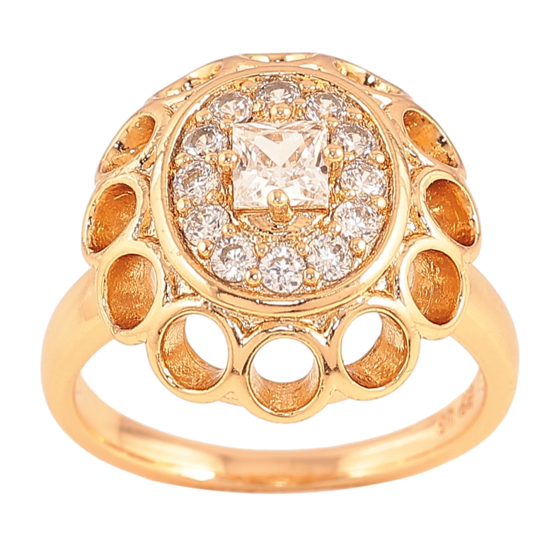 Кольцо Xuping цвет Позолота 18K "Узор с кристаллами" фото №1 Кольцо Xuping цвет Позолота 18K "Узор с кристаллами" фото №1