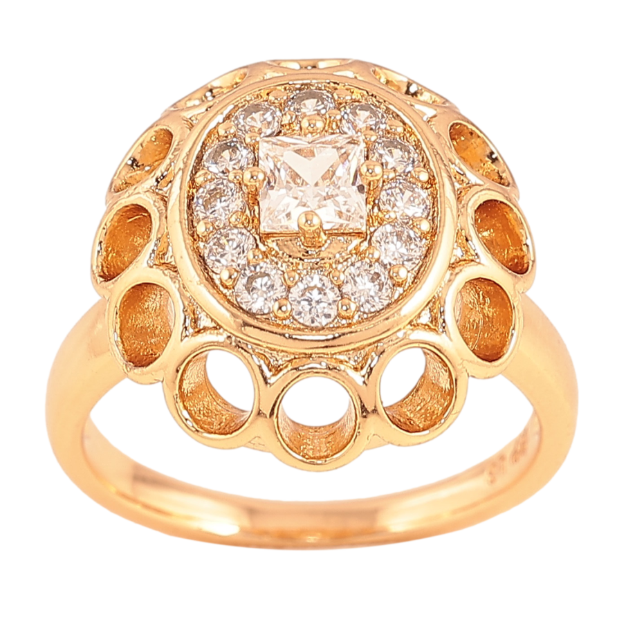 Кольцо Xuping цвет Позолота 18K "Узор с кристаллами" фото №1 Кольцо Xuping цвет Позолота 18K "Узор с кристаллами" фото №1