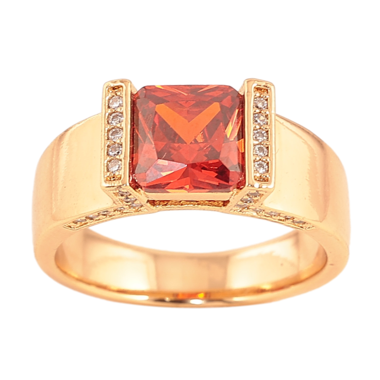 Перстень Xuping цвет Позолота 18K "Узор с  красными кристаллами"  фото №2