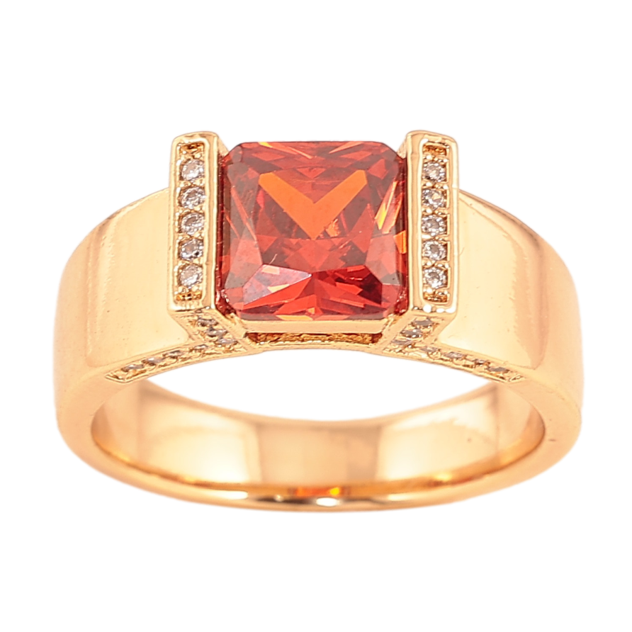 Перстень Xuping колір Позолота 18K "Візерунок з червоними кристалами" фото №1