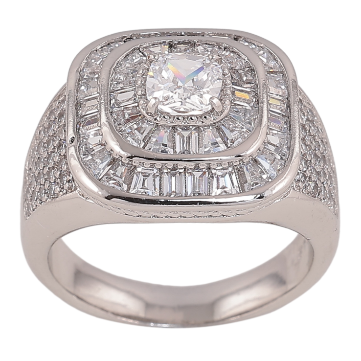 Перстень Xuping колір родій інкрустація кристалами фото №15 Перстень Xuping колір родій інкрустація кристалами фото №15