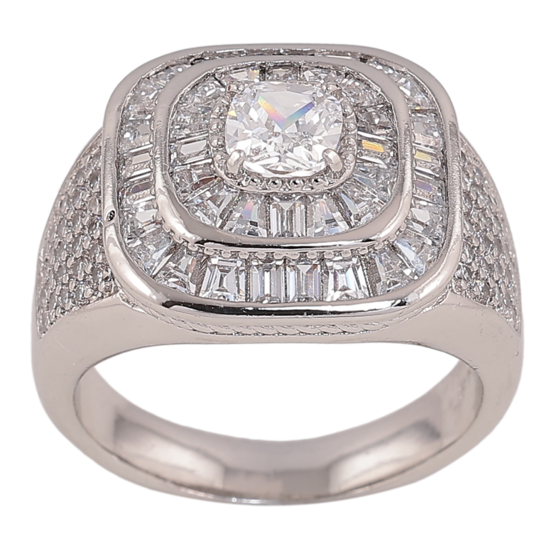 Перстень Xuping цвет родий инкрустация кристаллами фото №6