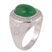Перстень Xuping цвет родий зеленый камень в обрамлении кристаллов фото №2