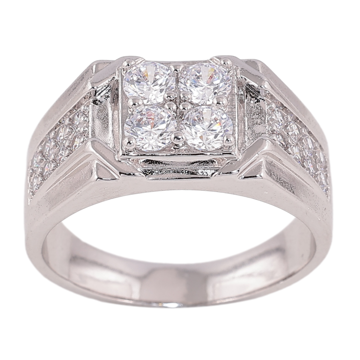 Перстень Xuping колір родій візерунок з кристалами фото №11 Перстень Xuping колір родій візерунок з кристалами фото №11