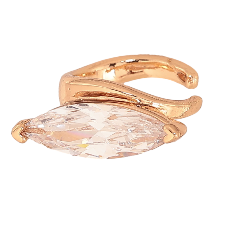 Сережки Xuping колір Позолота 18К моно-каффа "Кристал Маркіз" (1шт) фото №14