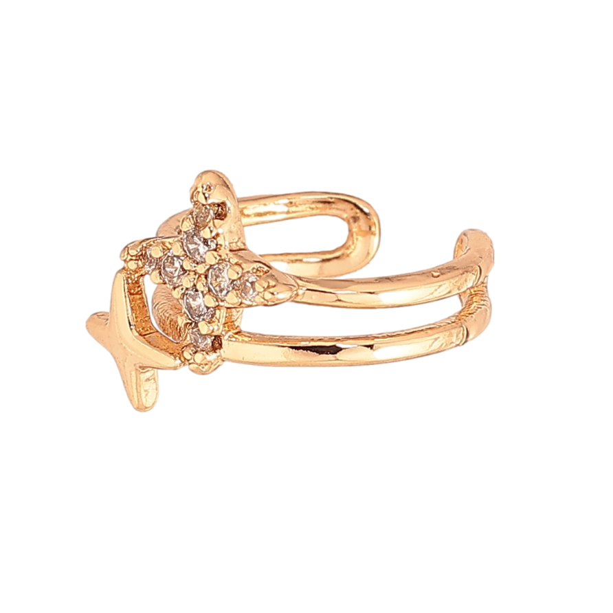 Сережки Xuping колір Позолота 18К моно-каффа "Зірочки" (1шт) фото №1 Сережки Xuping колір Позолота 18К моно-каффа "Зірочки" (1шт) фото №1