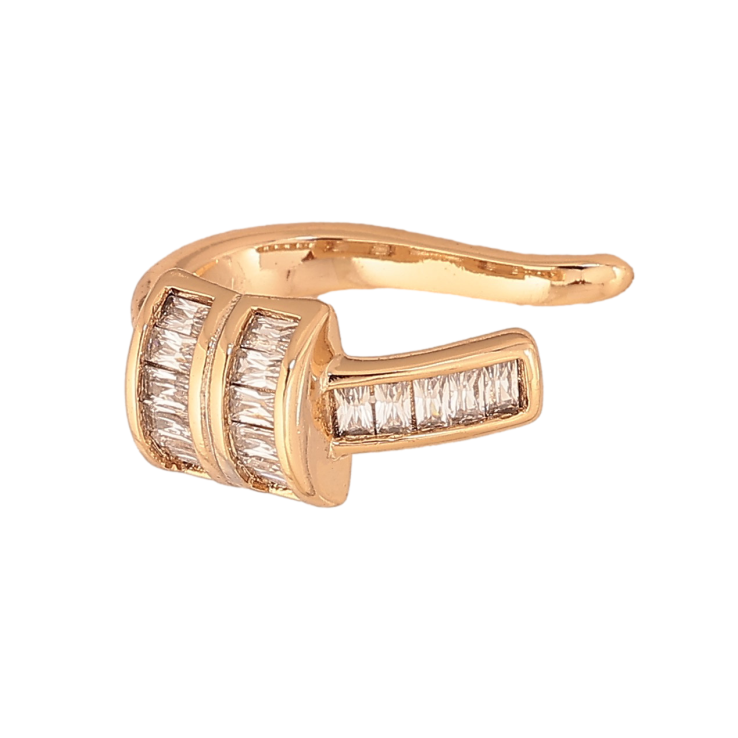 Серьги Xuping цвет Позолота 18K моно-каффа "Узор с кристаллами" фото №15 Серьги Xuping цвет Позолота 18K моно-каффа "Узор с кристаллами" фото №15