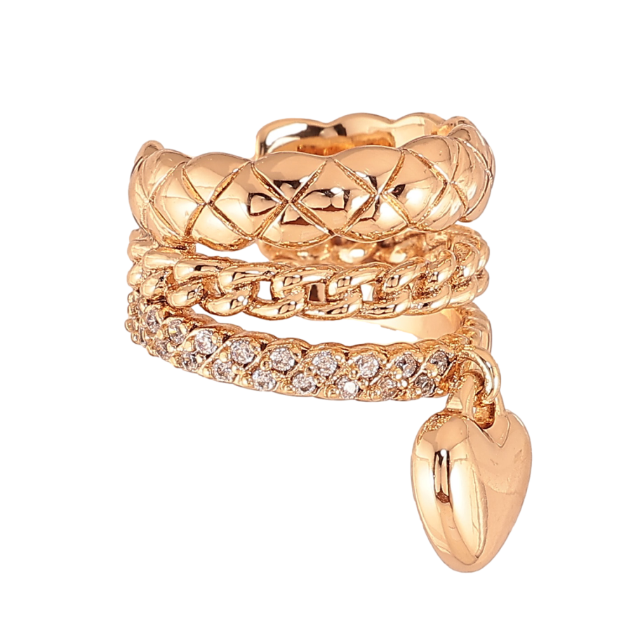 Серьги Xuping цвет Позолота 18К моно-каффа "Узор с кристаллами" (1шт) фото №1 Серьги Xuping цвет Позолота 18К моно-каффа "Узор с кристаллами" (1шт) фото №1