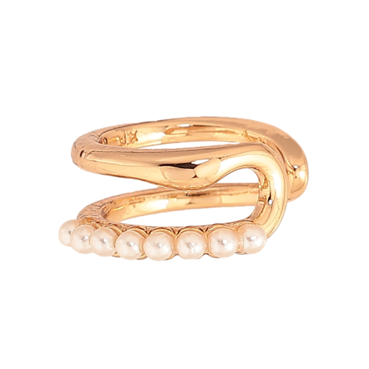 Сережки Xuping колір Позолота 18К моно-каффа "Візерунок з перлинками" (1шт) фото №25 Сережки Xuping колір Позолота 18К моно-каффа "Візерунок з перлинками" (1шт) фото №25