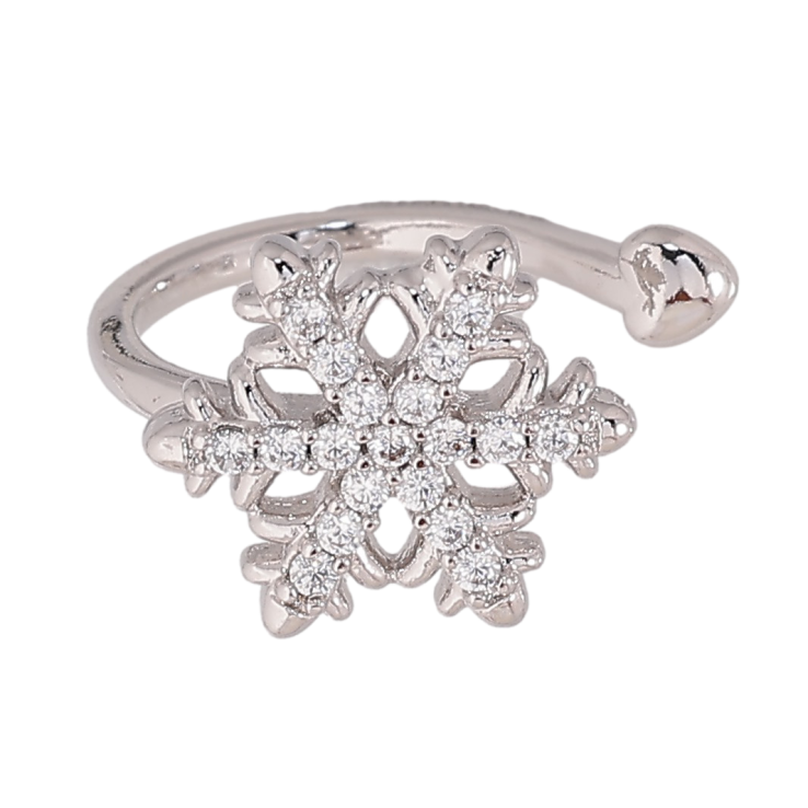 Сережки Xuping колір Родій моно-каффа "Сніжинка" (1шт) фото №11