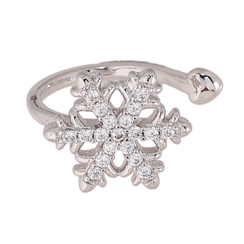 Сережки Xuping колір Родій моно-каффа "Сніжинка" (1шт) фото №1 Сережки Xuping колір Родій моно-каффа "Сніжинка" (1шт) фото №1