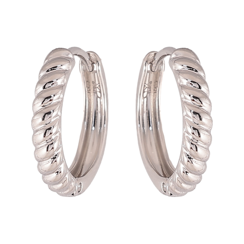 Сережки Xuping колір Родій колечка "Декоративний візерунок" фото №1