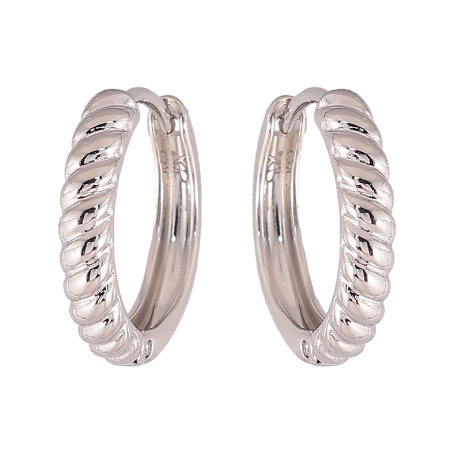 Сережки Xuping колір Родій колечка "Декоративний візерунок" фото №1