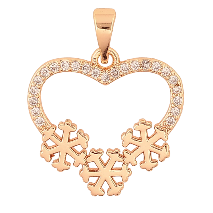 Кулон Xuping M&L колір 18K "Серце з сніжинками" для ланцюжка до 5мм фото №21