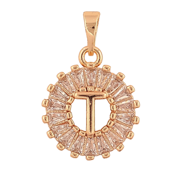 Кулон Xuping M&L колір 18K "Кристальне колечко з буквою Т" для ланцюжка до 5мм фото №8