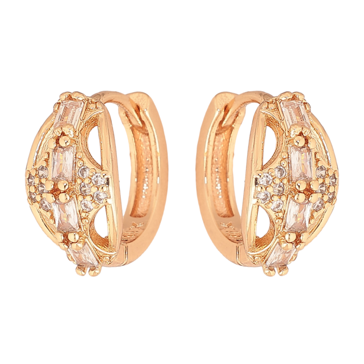 Сережки Xuping M&L колір 18K колечка "Візерунок з кристалами" фото №8 Сережки Xuping M&L колір 18K колечка "Візерунок з кристалами" фото №8