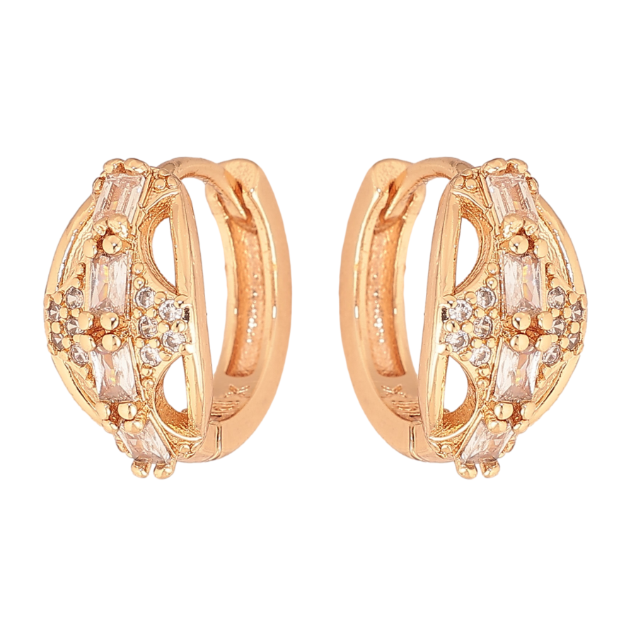 Сережки Xuping M&L колір 18K колечка "Візерунок з кристалами" фото №1 Сережки Xuping M&L колір 18K колечка "Візерунок з кристалами" фото №1