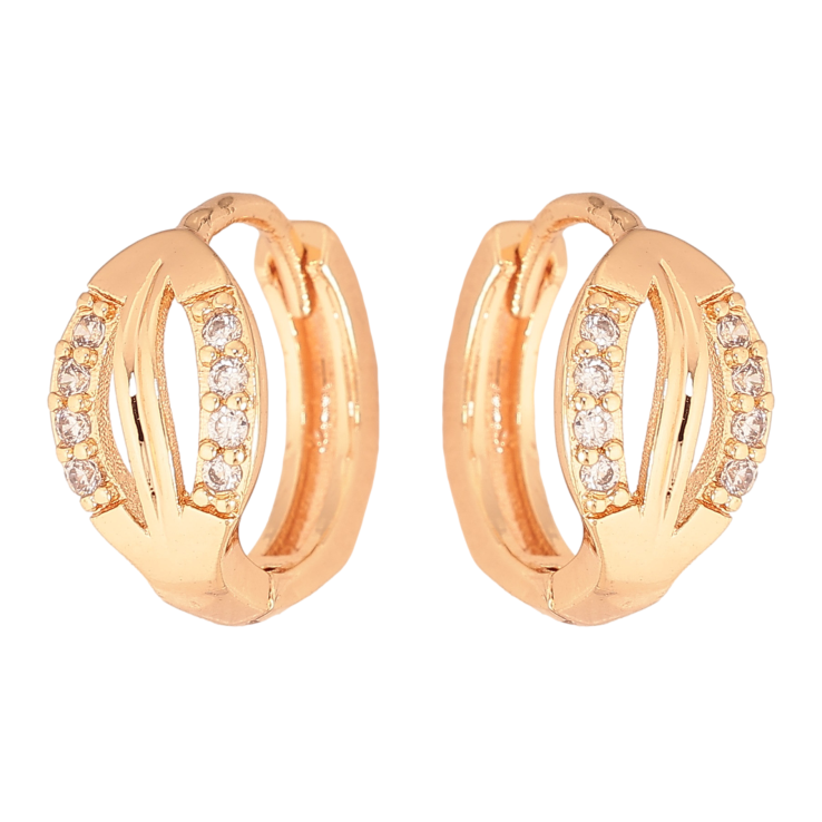 Сережки Xuping M&L колір 18K колечка "Візерунок з кристалами" фото №24 Сережки Xuping M&L колір 18K колечка "Візерунок з кристалами" фото №24