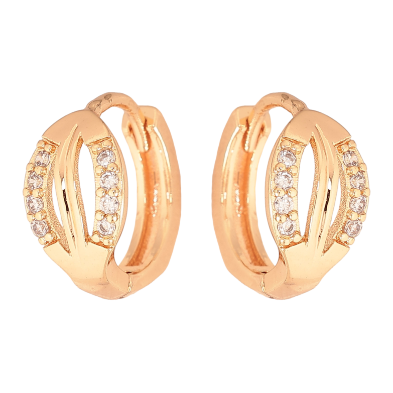 Серьги Xuping M&L цвет 18K колечки "Узор с кристаллами" фото №1