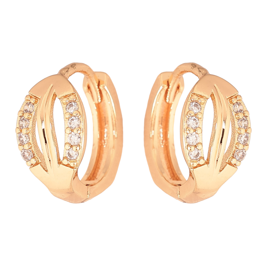 Сережки Xuping M&L колір 18K колечка "Візерунок з кристалами" фото №1