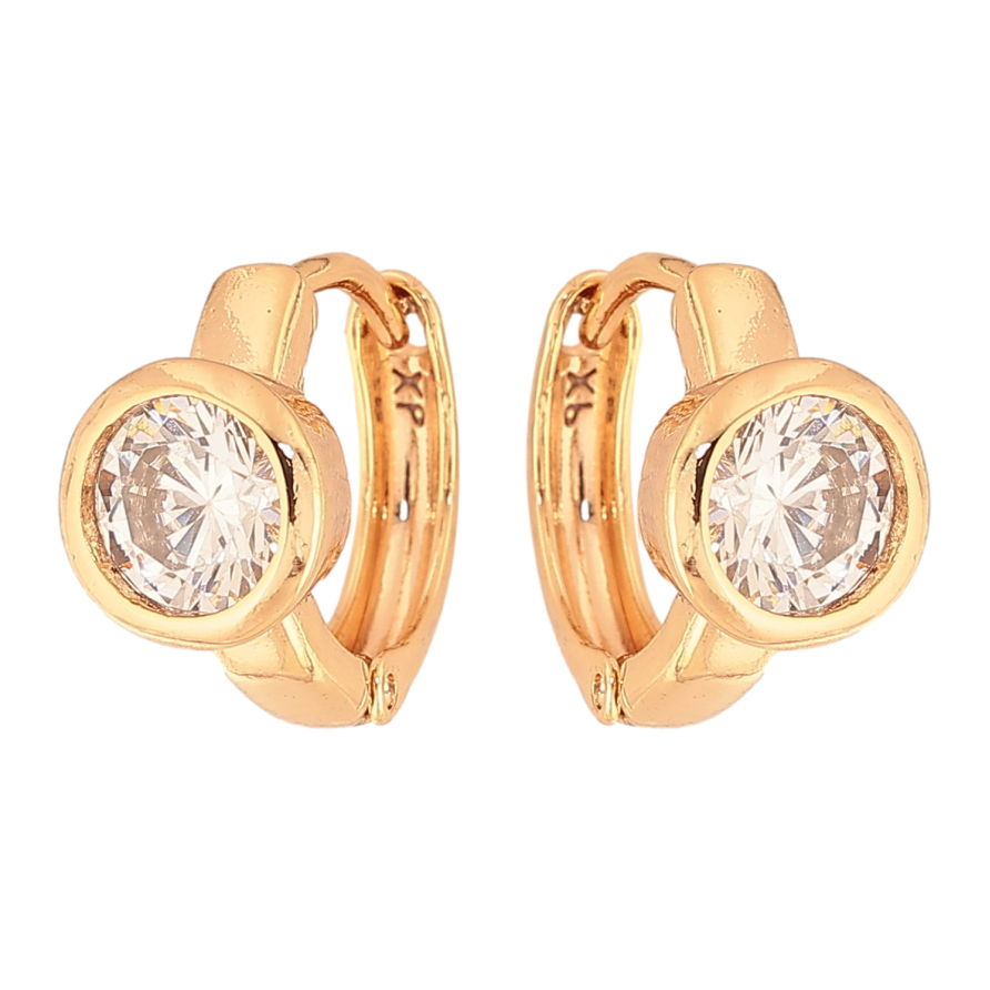 Серьги Xuping M&L цвет 18K колечки "Кристаллы" фото №1
