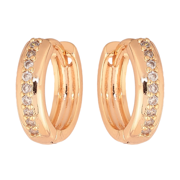 Сережки Xuping M&L колір 18K колечка "Доріжки кристалів" фото №18