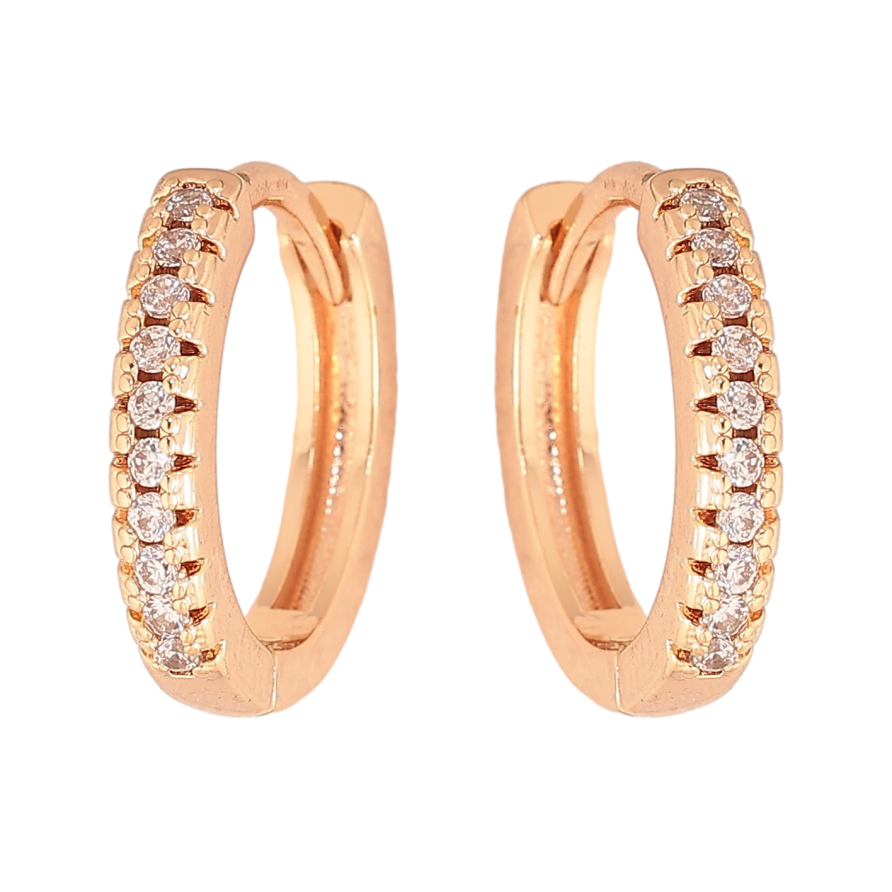 Сережки Xuping M&L колір 18K колечка "Доріжки кристалів" фото №1